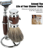 Men's Stainless Steel Silver Razor Holder - Shaving Brush Stand