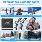 Anti-Slip Snow Shoes Covers Ice Grips Traction Cleats for Boots Shoes Size 38-43 2 Pairs