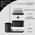 Kitchen Storage Rack with Sink Organizer and Dishcloth Holder - Black
