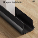Adjustable Door Draft Stopper - Draft Strip Cushion - Double Sided Insulation - 93cm Black - Durable Weatherproof Door Seal