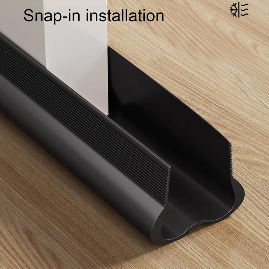 Adjustable Door Draft Stopper - Draft Strip Cushion - Double Sided Insulation - 93cm Black - Durable Weatherproof Door Seal