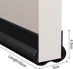 Adjustable Door Draft Stopper - Draft Strip Cushion - Double Sided Insulation - 93cm Black - Durable Weatherproof Door Seal