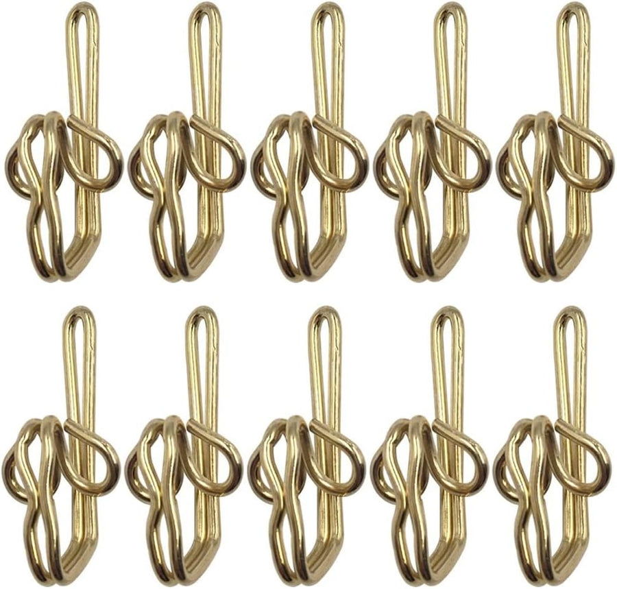 Curtain Hooks 3x1cm Gold Metal Clips Pack of 100 Heavy Duty Curtain Runners Hangers for Window Curtain Installation