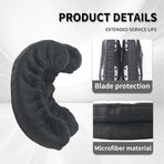 Junior Ice Hockey Figure Skating Hard Blade Guards Universal Black Pair