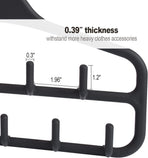 Clothing Closet Organizer with 11 Non-Slip Hooks 360° Rotatable Black