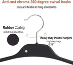 Clothing Closet Organizer with 11 Non-Slip Hooks 360° Rotatable Black