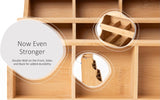 Vertical Bamboo Tea Bag Organizer Holds 180 Tea Bags Space Saving Sustainable Wooden Display for Kitchen Office Café - 45-Degree Angle
