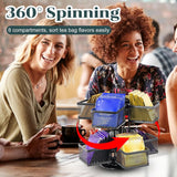 Rotating Tea Bag Organizer for 96 Sachets - Black Metal Revolving Tea Storage Holder - Luxury Kitchen & Office Gift - Side View