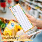 Magnetic Fruit Design Notepads 4 Pack 200 Sheets with Pen Holder for Refrigerator Grocery List
