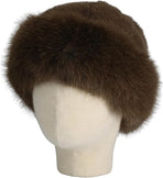 Fluffy Faux Fur Winter Hat - Soft Plush Warm Cold Weather Accessory - Brown