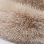 Beige Fluffy Faux Fur Hat Soft Plush Warm Winter Accessory