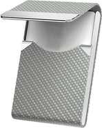 Men's Leather & Stainless Steel Magnetic Business Card Holder - Premium PU Leather & Metal Card Case - Forest Green