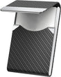 Men's PU Leather and Stainless Steel Magnetic Closure Credit Card Holder Luxury Business Card Case Black
