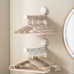 2 Pack Telescopic Rod Suction Cup Hanger Holder Wall Mounted Clothes Organizer