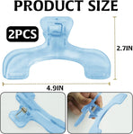 2 Pack Transparent Cookbook & Music Book Page Holders - Hands-Free Reading Clips - Blue Book Stand Accessories