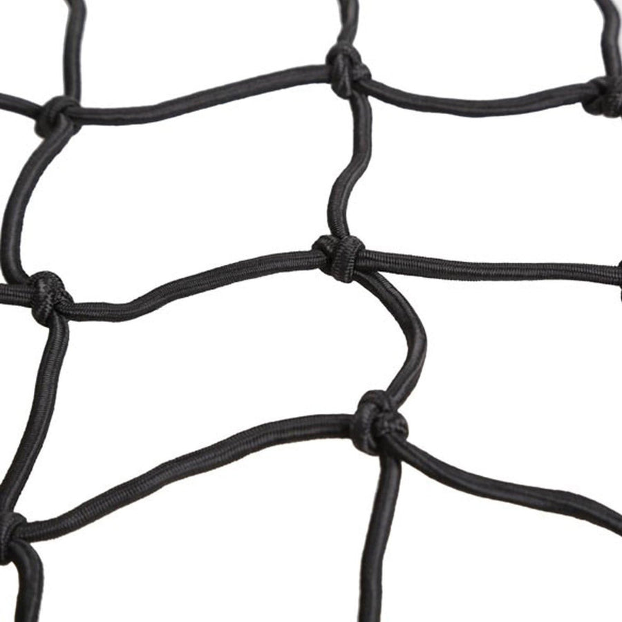 2 Pack 40x40cm Elastic Motorcycle Cargo Net with 6 Anti-Scratch Hooks for Scooter Helmet Storage - Black