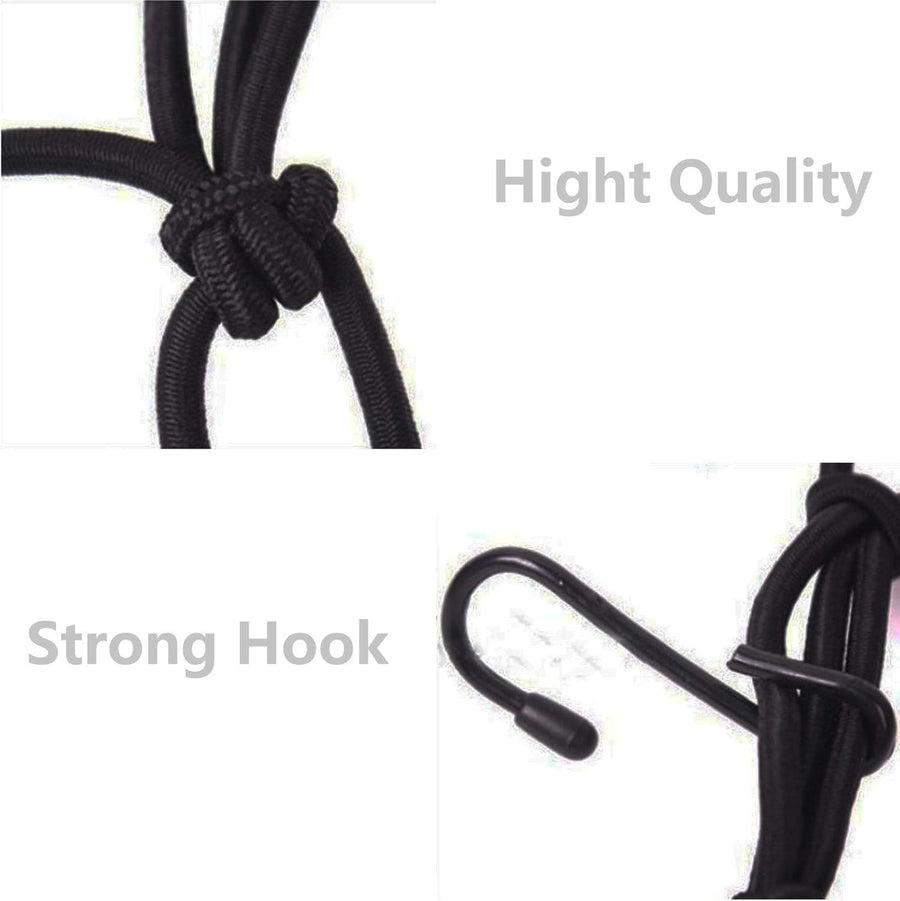 2 Pack 40x40cm Elastic Motorcycle Cargo Net with 6 Anti-Scratch Hooks for Scooter Helmet Storage - Black