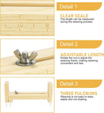 Adjustable Wooden Bracelet Weaving Frame with Double Scale 2 Clamps for DIY Bracelet Belt Keychain Making