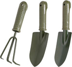 3-Piece Garden Tool Set - Carbon Steel - Ergonomic Handles - Garden Tools for Planting and Soil Cultivation