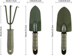 3-Piece Garden Tool Set - Carbon Steel - Ergonomic Handles - Garden Tools for Planting and Soil Cultivation