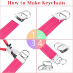 50 Pack 25mm Metal Keychain with Ring & Pliers - DIY Keychain Making Kit - Silver