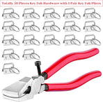 50 Pack 25mm Metal Keychain with Ring & Pliers - DIY Keychain Making Kit - Silver