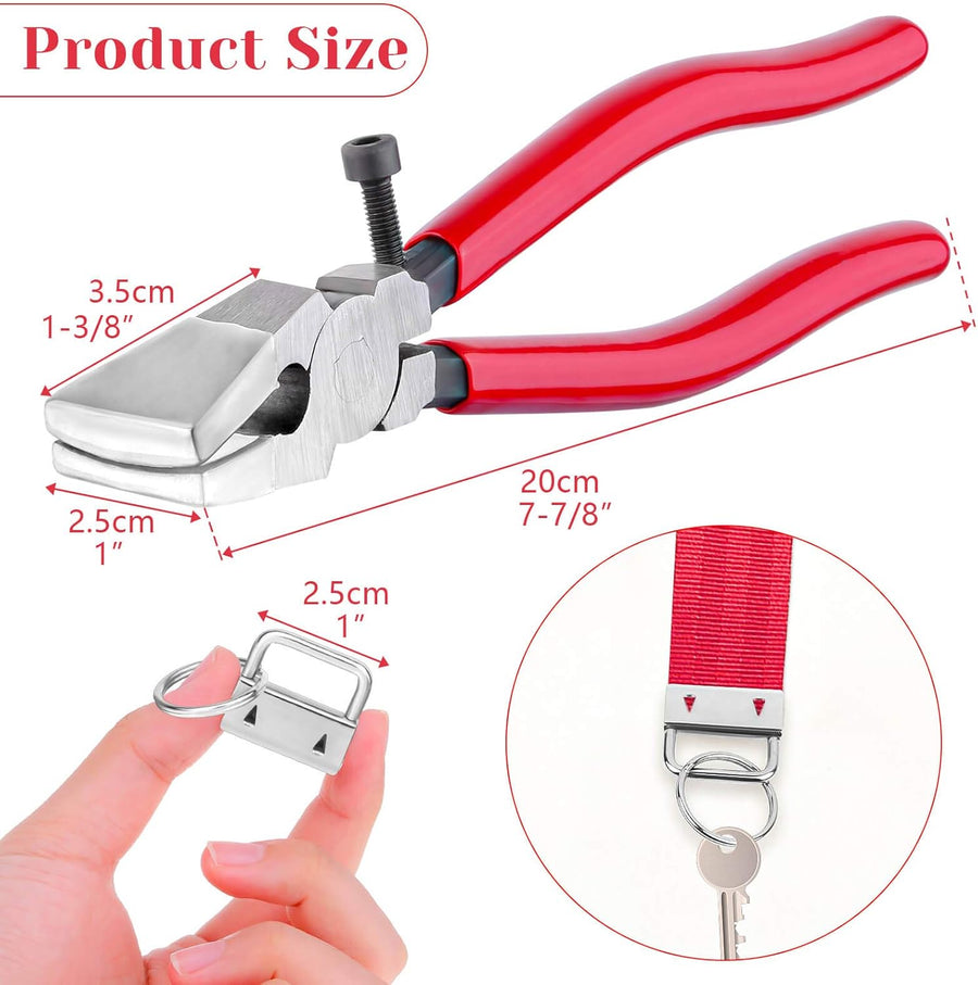 50 Pack 25mm Metal Keychain with Ring & Pliers - DIY Keychain Making Kit - Silver