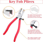 50 Pack 25mm Metal Keychain with Ring & Pliers - DIY Keychain Making Kit - Silver