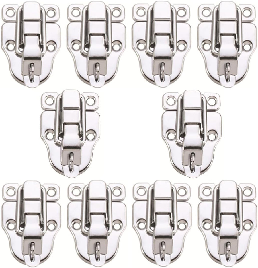 10 Pack Silver Hasp Locks 59mm with Screws Universal Chest Hardware Secure Locking Solution