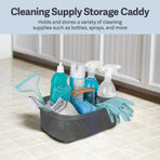 Multi-functional Storage Box with Handle 39x25x19cm Grey - Bathroom Kitchen Office Organiser Basket for Cleaning Supplies