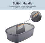 Multi-functional Storage Box with Handle 39x25x19cm Grey - Bathroom Kitchen Office Organiser Basket for Cleaning Supplies