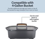 Multi-functional Storage Box with Handle 39x25x19cm Grey - Bathroom Kitchen Office Organiser Basket for Cleaning Supplies