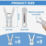 White and Grey Plastic Clothes Pegs - Multi-functional Small Clothespins for Clothing Bedding Socks Towels