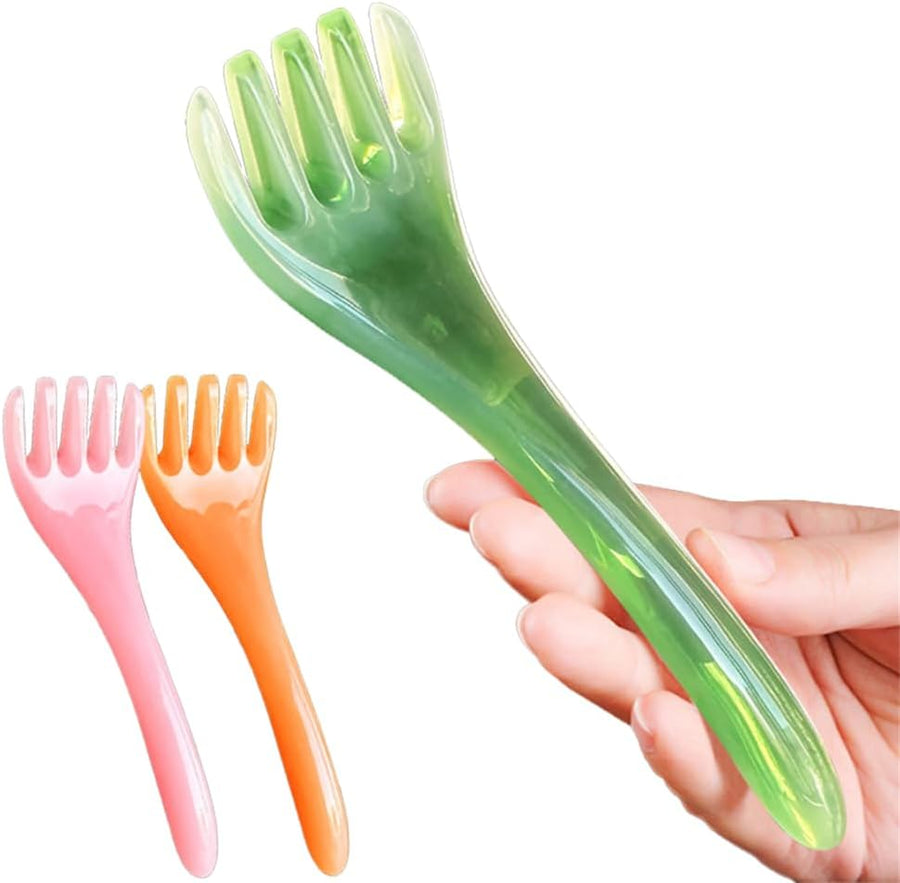 3 Piece Facial Massage Tool Set 5 Claw Face Scraper Scalp Massage Comb Body Scraper Stick for Back Neck Face Head SPA Skincare
