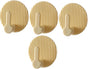 Self-Adhesive Wall Hooks 4 Pack Striped Design Beige for Bathroom Kitchen Bedroom