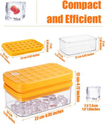 Ice Cube Tray with Lid&Bin, Ice Cube Mold with 56 Cubes, Stackable Ice Trays for Freezer with Easy-Release Silicone Bottom, for Drinks, Coffee, cocktail