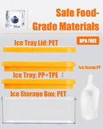 Ice Cube Tray with Lid&Bin, Ice Cube Mold with 56 Cubes, Stackable Ice Trays for Freezer with Easy-Release Silicone Bottom, for Drinks, Coffee, cocktail