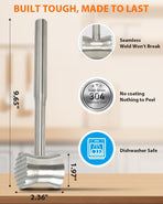 Meat Tenderizer Tool, 304 Stainless Steel Meat Mallet, 0.8lb Heavy Duty, 2 in 1 Meat Pounder for Beef, Steak, Chicken, Lamb, Dishwasher Safe