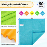 Microfiber Cleaning Cloth, 50 Pack Cleaning Rags& Microfiber Cleaning Cloth Bulk, 100 Pack Shop Towels
