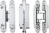 6inch Hidden Door Hinges Invisible Hinges Concealed Hinges Zinc Alloy 180 Degree Swing Hinge 3 Way Adjustable Butt Hinge 6 x 2.5 x 1 inch (Silver Pack of 3) - 45-Degree Angle