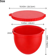 Upgraded Silicone Bowl Liners for KitchenAid 5 Qt Mixers,Thickened Silicone Liners Fits Tilt-Head Stand Mixers,Dishwasher Safe,Replacement Bowl Accessories for Baking (Red & Black & White, 3) - Front View