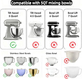 Upgraded Silicone Bowl Liners for KitchenAid 5 Qt Mixers,Thickened Silicone Liners Fits Tilt-Head Stand Mixers,Dishwasher Safe,Replacement Bowl Accessories for Baking (Red & Black & White, 3) - 45-Degree Angle