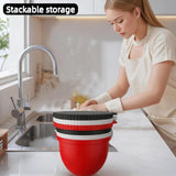 Upgraded Silicone Bowl Liners for KitchenAid 5 Qt Mixers,Thickened Silicone Liners Fits Tilt-Head Stand Mixers,Dishwasher Safe,Replacement Bowl Accessories for Baking (Red & Black & White, 3) - Close-Up Angle