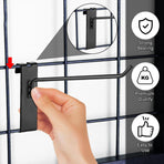 Gridwall Hooks - 4 Inch Heavy Duty Black Display Hooks for Grid Wall Panel Hanging (12Pcs)
