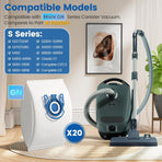 20 Pack 3D Airclean GN Vacuum Bags Compatible with Miele Classic C1, Complete C1, Complete C2, Complete C3, S227 S240, S270, S400, S2, S5, S8 Series Canister Vacuum Cleaner