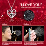 Preserved Red Real Rose Flowers in Box with I Love You in 100 Languages Necklace - Unique Gift for Women Mom Wife Girlfriend  Mother's Day Valentine's Day, Birthday, Christmas - Side View
