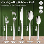 40-Piece High-End Silverware Set with Forks Spos and Knives, Stainless Steel Serving Utensils for 8 with Mirror Finished Handle, Durability and Dishwasher Safe for Restaurant, Weddings