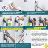 Grab Bars for Bathtubs and Showers 2 Pack Sucti Grab Bar, Heavy Duty Shower Handle Removable Bath Handrails for Seniors and Elderly, Bathroom Safety Grip No Drilling Waterproof,Grey - Front View