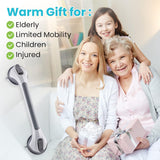Grab Bars for Bathtubs and Showers 2 Pack Sucti Grab Bar, Heavy Duty Shower Handle Removable Bath Handrails for Seniors and Elderly, Bathroom Safety Grip No Drilling Waterproof,Grey - Low Angle