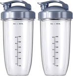 2-pack Replacement Parts Upgrade 32oz Cups with Flip-Top To-Go-Lid and Rubber Gaskets Compatible with NutriBullet 600w/900w Blender Accessory